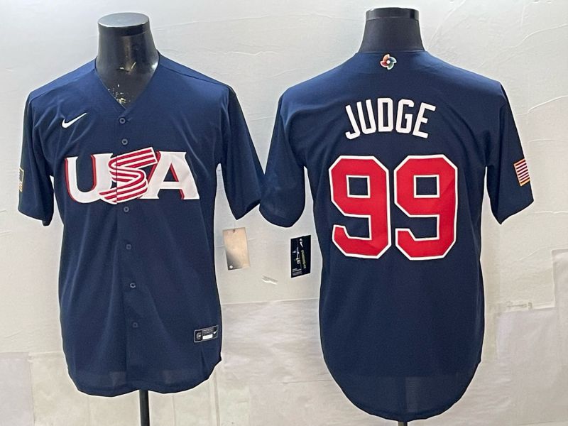Men 2026 World Cub USA #99 Judge Blue Nike MLB Jersey style 01->more jerseys->MLB Jersey